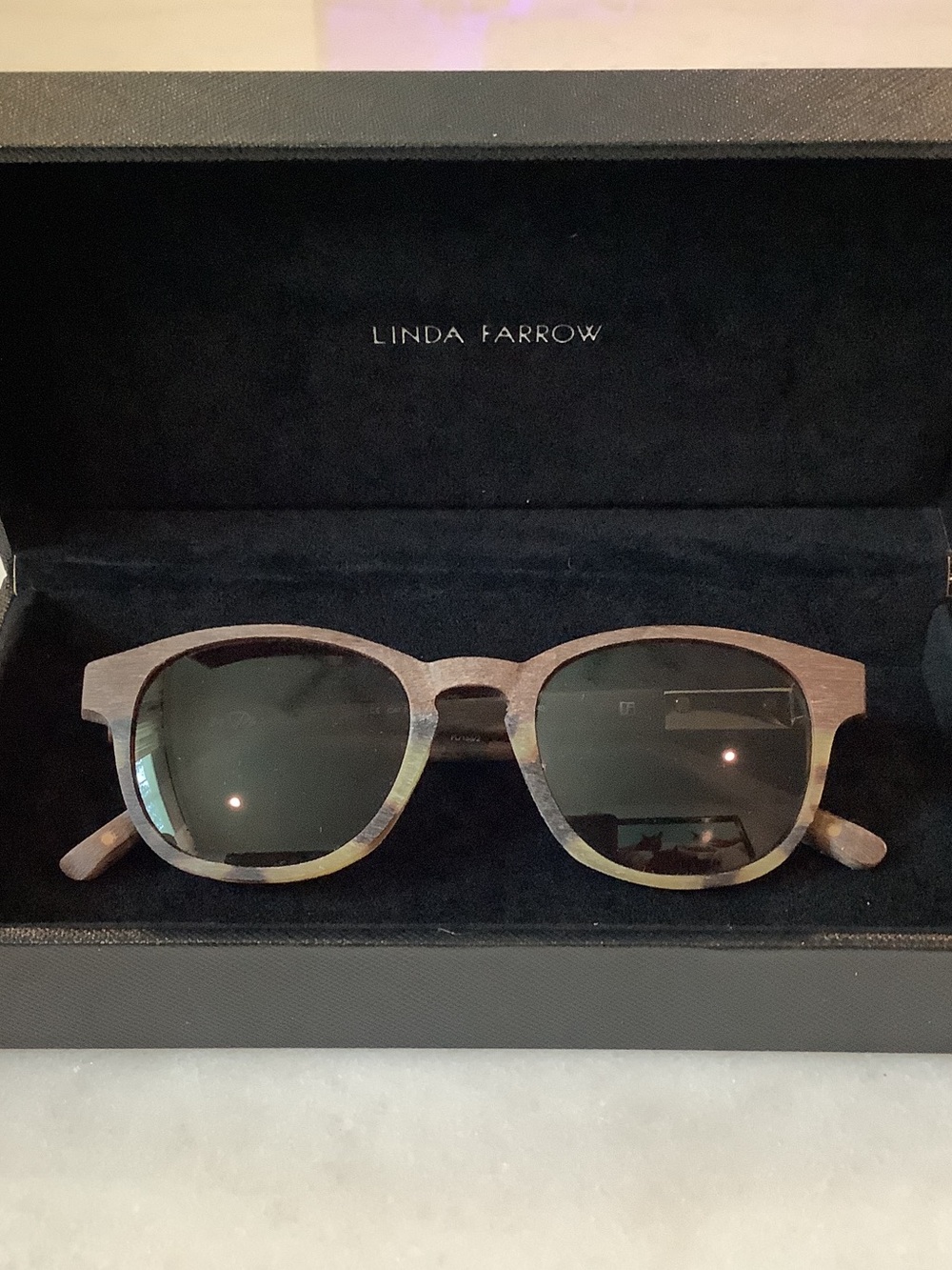 Linda Farrow/3.1 Phillip Lim Collaboration Wood-Grain Sunglasses, Brand New